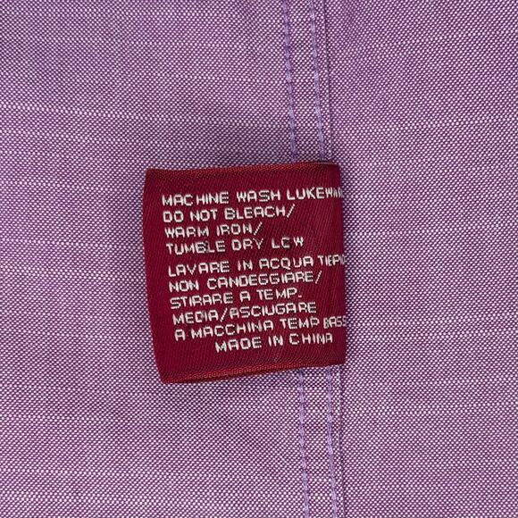 AS IS Boggi Milano Mens Lilac Shirt Small Snap Long Sleeve Cotton - Picture 7 of 9